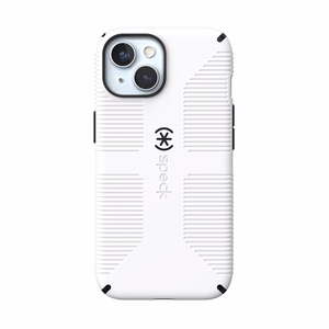 Speck Candyshell Grip MagSafe - iPhone 17e / 16e / 15 / 14 / 13 dėklas (baltas / juodas)