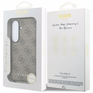 Guess dėklas 4G Classic Logo Charm MagSafe for Samsung Galaxy S26 rudas