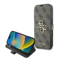 Guess 4G Metal Logo dėklas telefonui iPhone 16 Pro - rudas