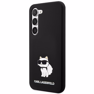 Karl Lagerfeld silikoninis Choupette dėklas telefonui Samsung Galaxy S24+ - juodas