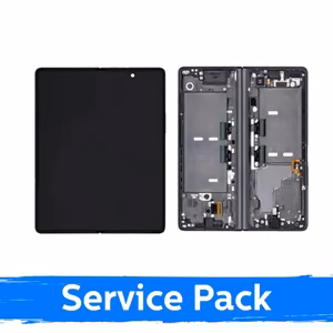 LCD Display Compatible Samsung F916 Z Fold2 (INNER) with Frame / Mystic Black / (Service Pack)