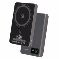 Blavec Išorinė baterija 10000mAh BJ-03 Plona 13,5mm - Type C - 22,5W magnetinė Magsafe 3 in 1 (PBBJ03-MC10G) pilka