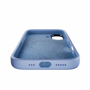 Pure Icon Magnetinis Pro skystas silikoninis dėklas iPhone 17, MagSafe suderinamas, su kameros apsauga ir aliuminio mygtukais - mėlynas