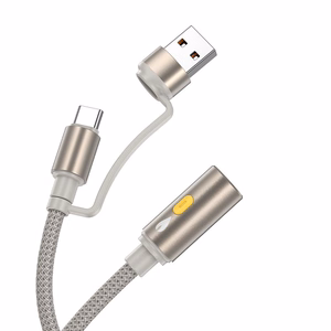 Kabelis USB A / USB C į cigarečių žiebtuvėlį Hoco 0,3 m UA38B auksinis