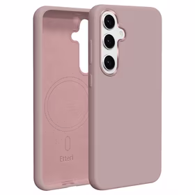 Etteri Silikoninis Mag dėklas for Samsung Galaxy S25 šviesiai rožinis