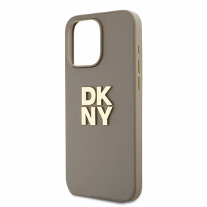 DKNY Dėklas telefonui su dirželiu ir logotipu iPhone 15 Pro Max - smėlio spalvos