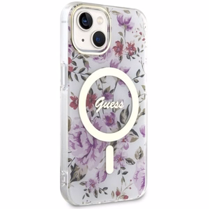 Guess GUHMP14MHCFWST iPhone 14 Plus 6.7" permatomas kietas dėklas Gėlė Magnetinis