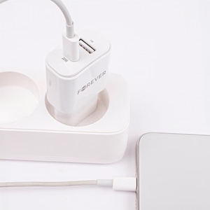 "Forever TC-01-20AC PD QC įkroviklis 1x USB-C 1x USB 20W baltas