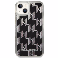 Karl Lagerfeld KLHCP14SLMNMK iPhone 14 6.1 "kietasis dėklas juodas / juodas skystas blizgutis Monogram