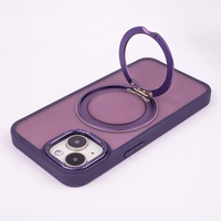 Mag Ring Rotating dėklas telefonui iPhone 12 / 12 Pro 6,1" violetinis