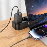 Įkroviklis telefonui Hoco USB C QC PD 30W + kabelis USB C į Lightning N62 juodas