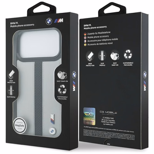 BMW M Perforuoto Dryžio Logotipas Magnetinis Dėklas telefonui iPhone 17 Pro Max - pilkas