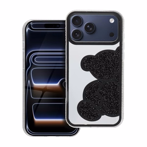 TEDDY BEAR dėklas telefonui IPHONE 17 Pro Max juodas