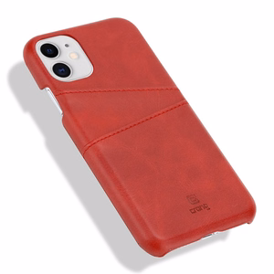 Crong Neat Cover dėklas, skirtas iPhone 11 Pro, su kortelių kišenėlėmis, raudonas