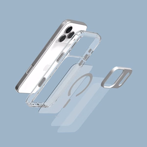 Moshi iGlaze MagSafe dėklas, skirtas iPhone Air, „Luna Silver“ spalvos