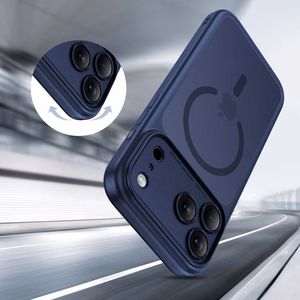 Tech-Protect Magpeak Magsafe CC dėklas telefonui iPhone 17 Pro - matinės tamsiai mėlynos spalvos