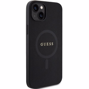 Guess GUHMP15MPSAHMCK iPhone 15 Plus 6.7" juodas/juodas kietas dėklas Saffiano MagSafe