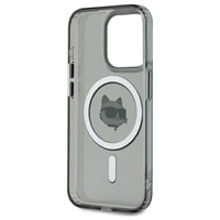 Karl Lagerfeld KLHMP15LHLSCHK iPhone 15 Pro 6.1" juodas/juodas kietas dėklas IML Metal Choupette Head Magnetinis
