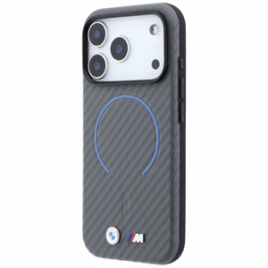 BMW M Carbon Printed Ring MagSafe dėklas iPhone 18 Pro / 17 Pro – pilkas