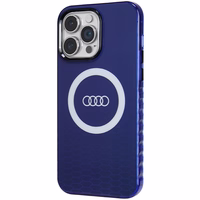 Audi IML Magnetinis dėklas su dideliu logotipu telefonui iPhone 14 Pro Max - mėlynas