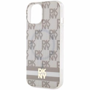 DKNY IML languotas mono raštas ir spausdintos juostelės Magnetinis dėklas iPhone 15 Plus / 14 Plus - smėlinė