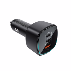 Acefast B18 200 W automobilinis įkroviklis, 2 × USB-C + USB-A, juodas