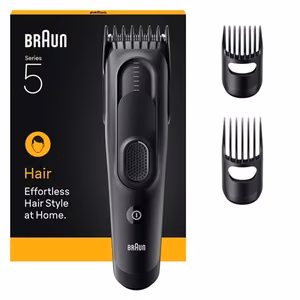 Braun Hair Clipper Series 5 HC5530 – akumuliatorinė plaukų kirpimo mašinėlė, 17 ilgio nustatymų, juoda