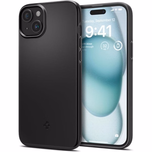 Spigen Thin Fit dėklas telefonui iPhone 15 - juodas
