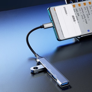 Dudao HUB 4in1 USB-C - 4x USB-A (3 x USB2.0 / USB3.0) 6.3cm juodas (A16T)