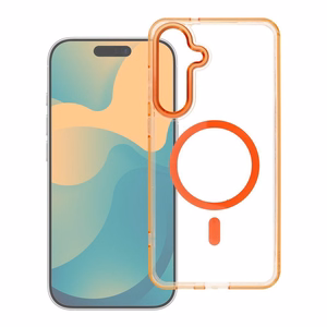 Dėklas Samsung A27 Frame Clear Hybrid Mag Cover, suderinamas su MagSafe, hermes oranžinis