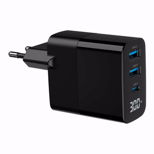Gembird TA-UC-PDQC30LCD-BK-02 mobiliojo įrenginio įkroviklis universalus juodas AC greitas įkrovimas patalpoms