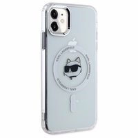 Karl Lagerfeld IML Metalinė Choupette galva MagSafe dėklas iPhone 11 - baltas