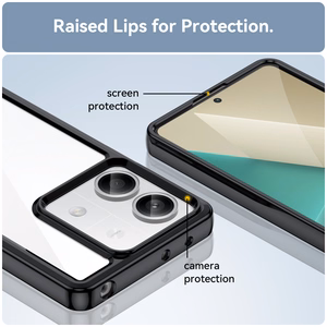 Dėklas telefonui Xiaomi Redmi Note 13 5G su gelio rėmeliu - juodas