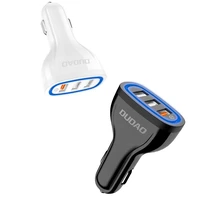 Dudao automobilinis įkroviklis su greitu įkrovimu Quick Charge 3.0 QC3.0 2.4A 18W 3x USB baltas (R7S white)
