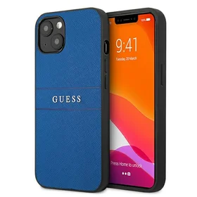 Guess Saffiano dirželis dėklas telefonui iPhone 13 mini 5.4" - mėlynas