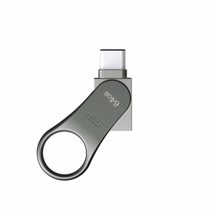 Silicon Power Mobile C80 USB 64GB A tipo USB / C tipo USB 3.0 (3.1 Gen 1) titano spalvos