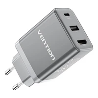 "Vention FJAH0-EU" USB(C+A)+HDMI GaN tinklo įkroviklis (60W/5W/4K@60Hz) (pilka)