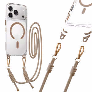 Apsauginis stiklas Tel Protect Strap Clear Case Iphone 17 Pro Max - auksinis