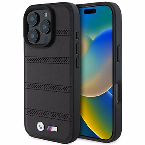 BMW M perforuota ir susiūta linija Magnetinis dėklas iPhone 16 Pro - juodas