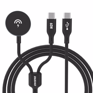 Dudao A12MaxC PD60W 2-in-1 įkroviklis Apple Watch / USB-C - juodas