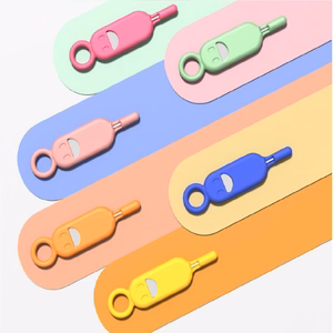 Key / needle for SIM card tray needle keychain rožinis