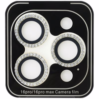 Guess BP Rhinestone 2in1 apsauginio stiklo ir kameros lęšio rinkinys iPhone 16 Pro Max - auksinis