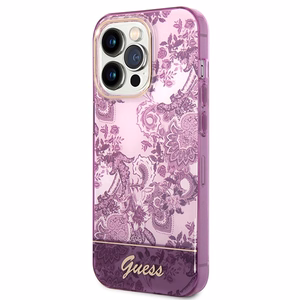 Guess Porcelain Collection dėklas telefonui iPhone 14 Pro Max - fuksinė