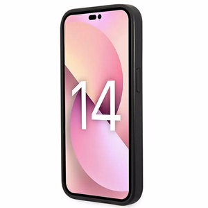 Karl Lagerfeld Saffiano Choupette Head Patch dėklas telefonui iPhone 14 Pro - juodas