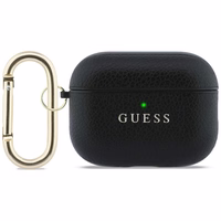 Guess Grained Classic Logo dėklas for AirPods Pro 3 - juodas