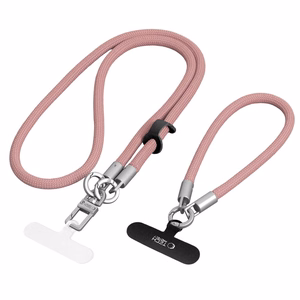 Tech-Protect C10S Crossbody Phone Lanyard (114 cm) + Wrist Strap (31 cm) - Pink Titanium