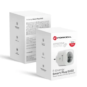 FORCELL F-ENERGY EU02 išmanusis kištukas 230V su WiFi, programuotoju ir Tuya/Amazon Alexa palaikymu - baltas
