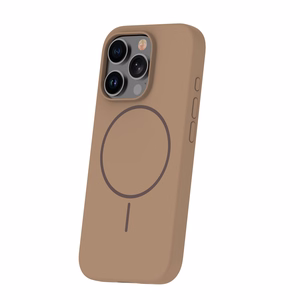 Silikoninis Itin plonas Magnetinis dėklas telefonui iPhone 15 Pro 6,1" rudas