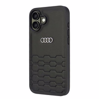 Audi Sintetinės odos iPhone 16 Plus 6.7" juodas/juodas kietas dėklas AU-TPUPCIP16M-GT/D2-BK