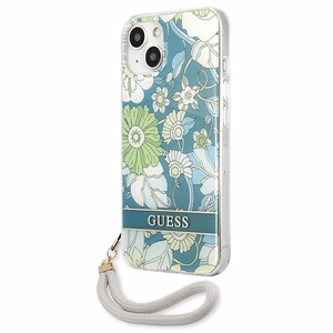 Guess GUHCP13MHFLSN iPhone 13 6.1" žalias/žalias kietas dėklas Gėlių Dirželis